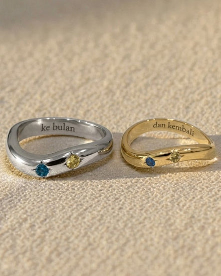 Organic Curved Wedding Rings